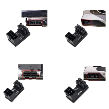 ESTD GPU VGA 8pin 6pin штекер поворачивается на 180 градусов к 8Pin 6pin гнездовому адаптеру питания, черный