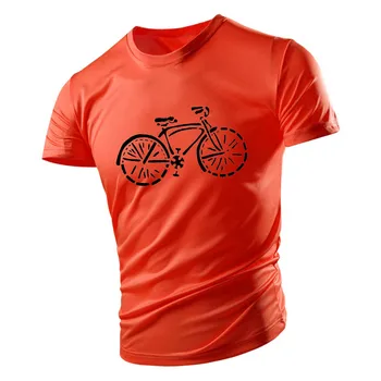 Летняя мужская футболка с круглым вырезом для взрослых, повседневная спортивная мода, креативный велосипедный принт, удобный трендовый короткий рукав
